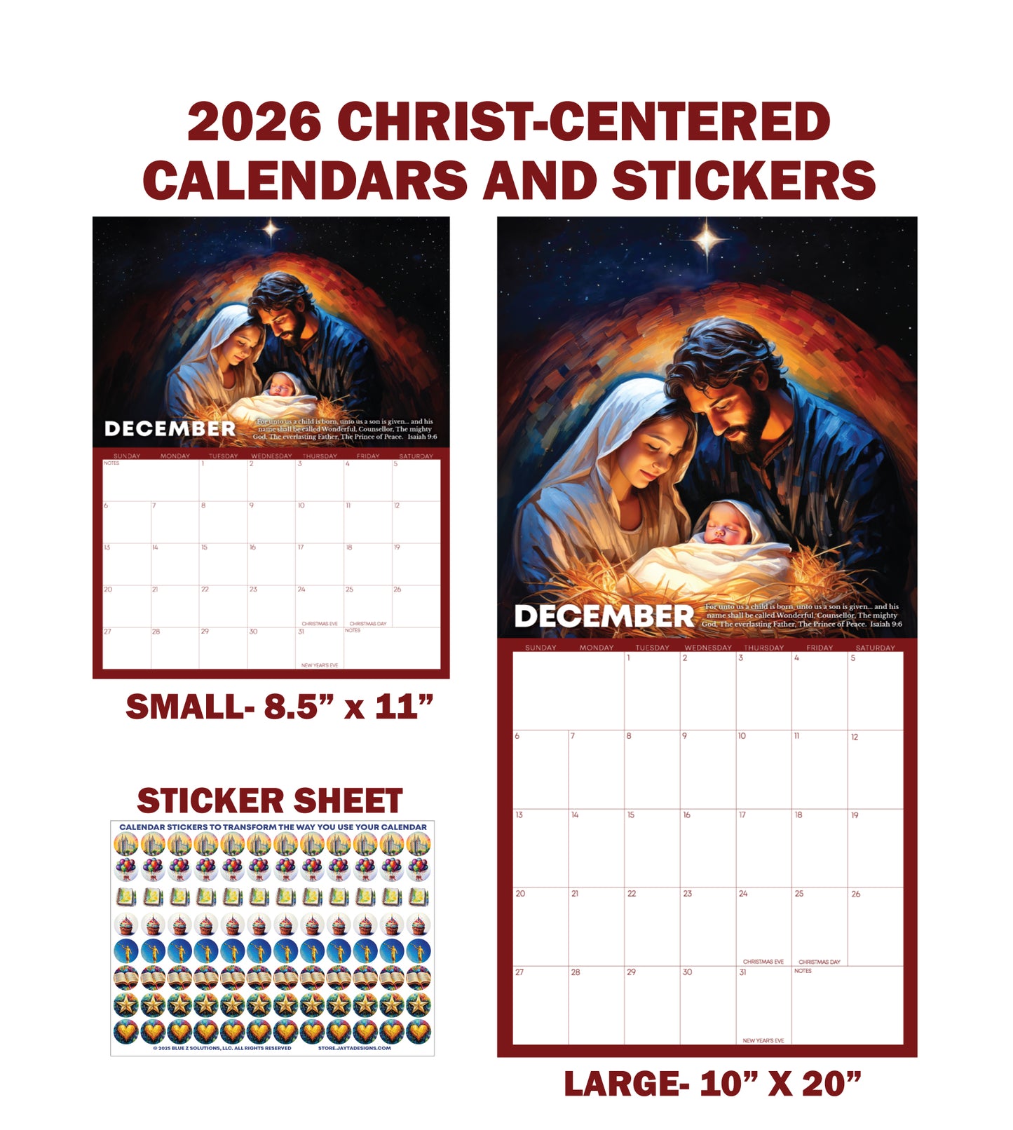 2026 Christ-centered Wall Calendars and Stickers