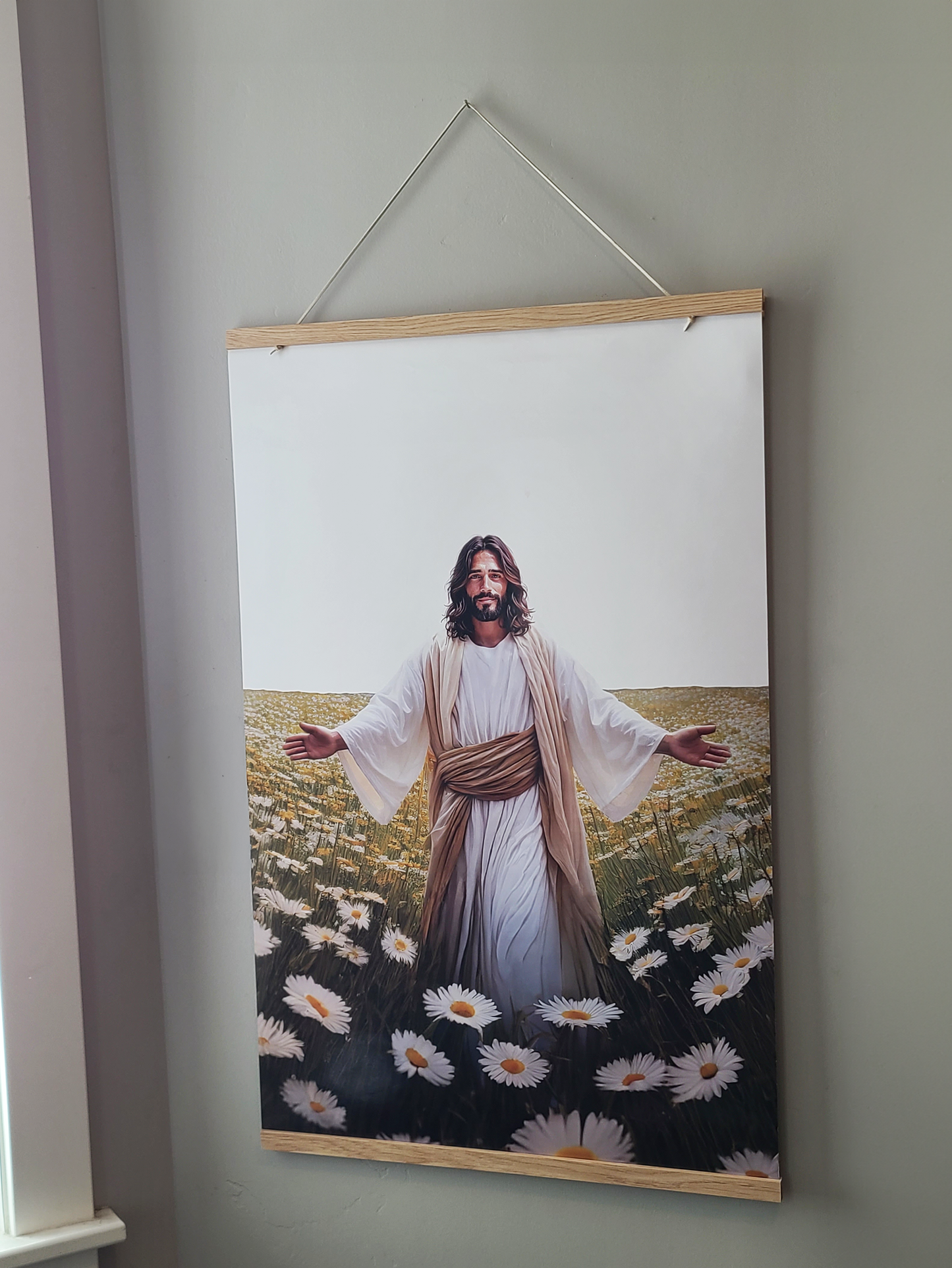 "Peaceful Year" Art Collection- 10 20x30 inch images of the Savior and magnetic hanging frame