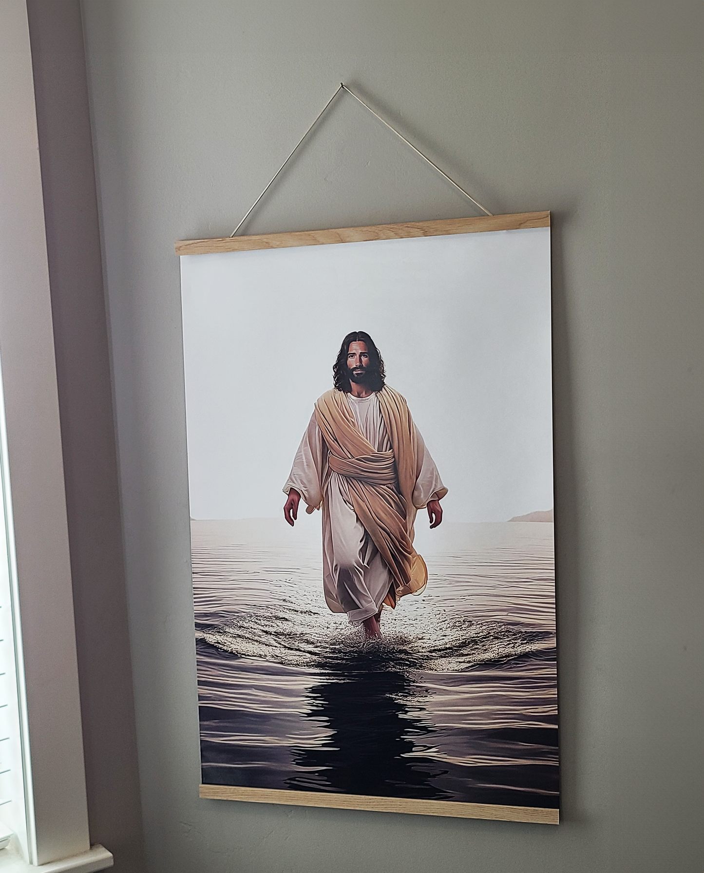 "Peaceful Year" Art Collection- 10 20x30 inch images of the Savior and magnetic hanging frame