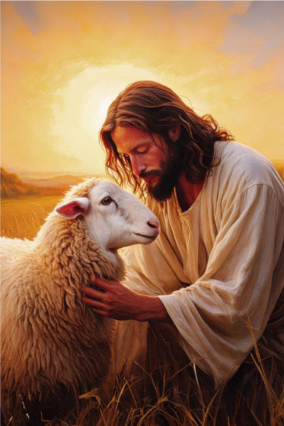 "Peaceful Year" Art Collection- 10 20x30 inch images of the Savior and magnetic hanging frame