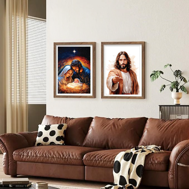 Double-Sided Nativity and Christ Poster 16 x 20 inch