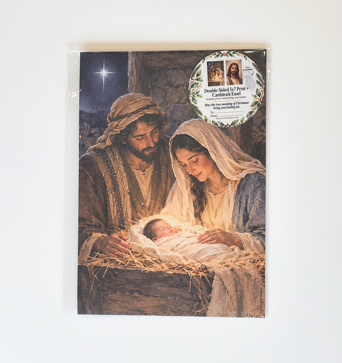 Double-Sided 5x7 Print + Easel Set for Christmas Gifts- Display during the Christmas Season and All Year