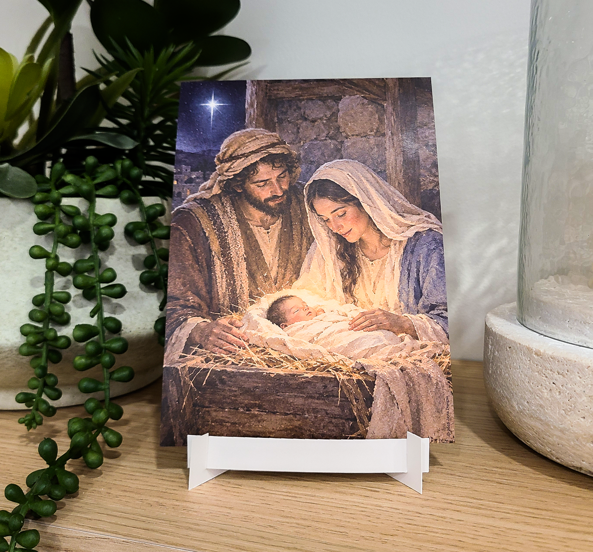 Double-Sided 5x7 Print + Easel Set for Christmas Gifts- Display during the Christmas Season and All Year