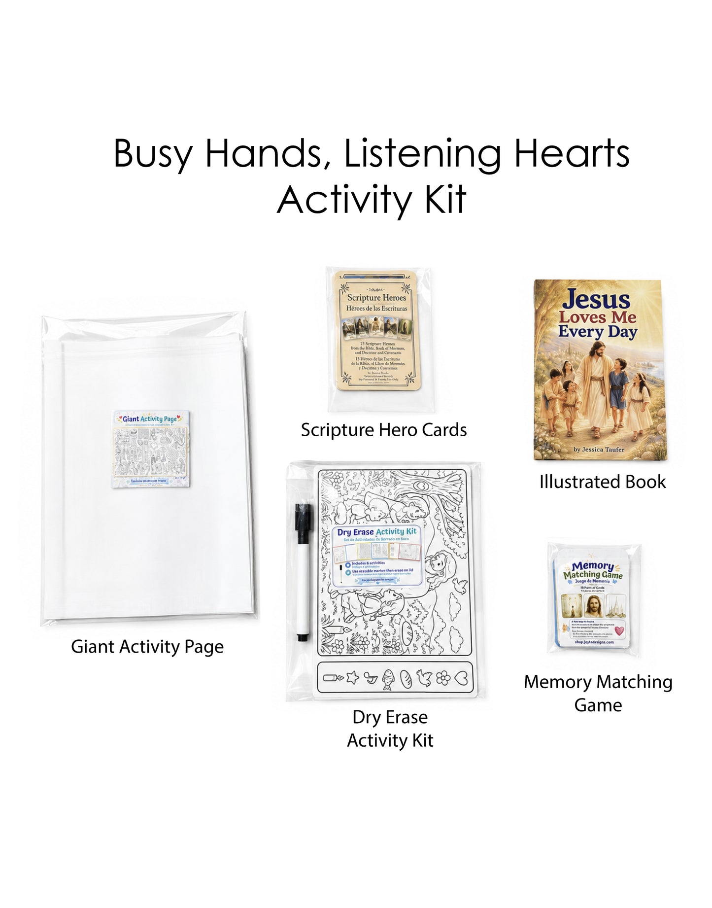 "Busy Hands, Listening Hearts" Activity Kit (5 items total)