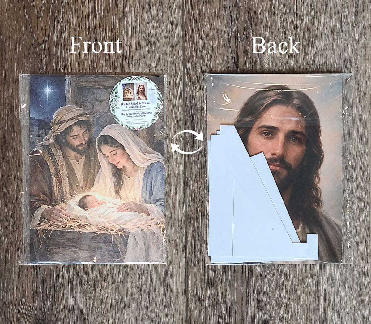 Double-Sided 5x7 Print + Easel Set for Christmas Gifts- Display during the Christmas Season and All Year
