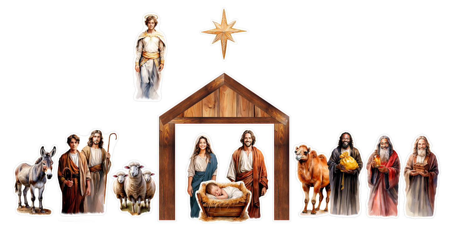 Magnetic Nativity Scene & Advent Calendar with Daily Christ-centered Devotionals