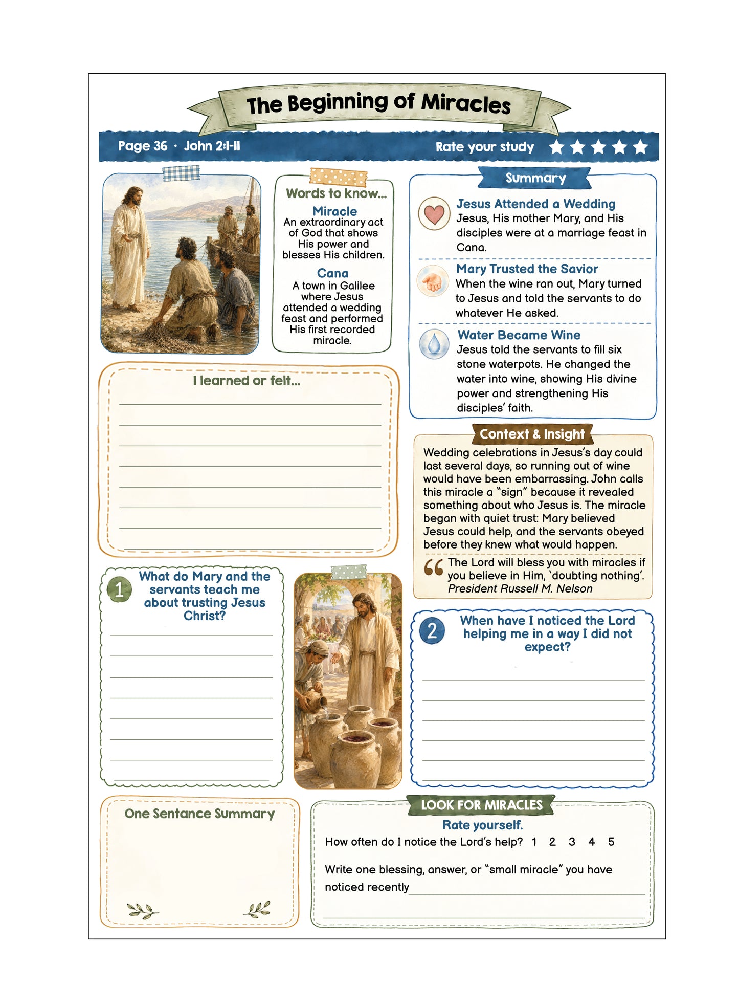 2027 Daily Come, Follow Me New Testament Study Guide + 365 Scripture Margin Stickers Set