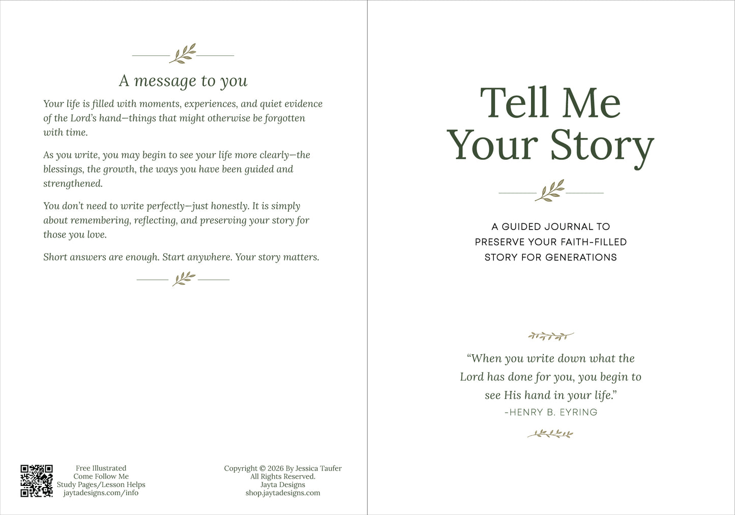 Tell Me Your Story- A Guided Journal to Preserve Your Faith-filled Story for Generations
